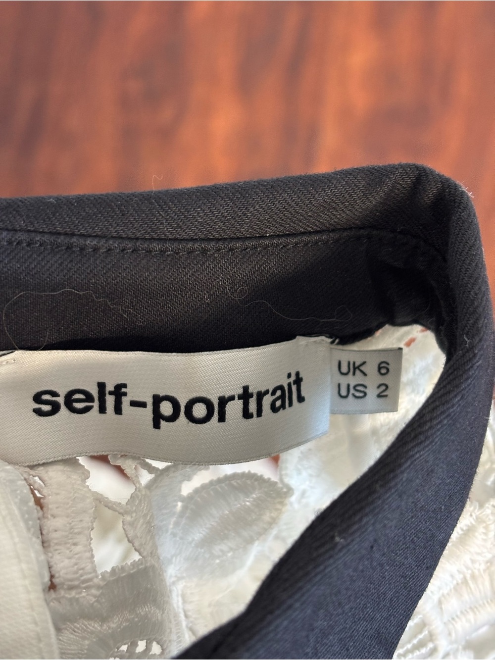 Self Portrait White Lace Collared Top Size 2 View 2